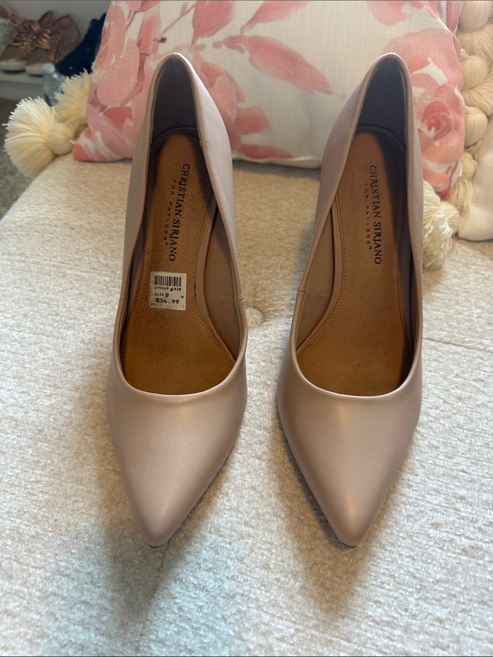 Christian Siriano Nude Blush Pointed-Toe Pumps